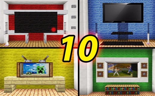 【我的世界】内饰 | 十种电视的设计方法 | 10 Tv Designs to Improve Your House in Minecraft - 建筑教程