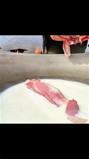 meat boiled in milk #shorts