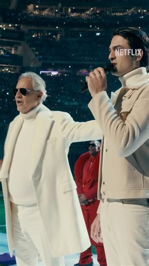 NetflixSports on Instagram: "Andrea Bocelli singing alongside his son, Matteo Bocelli, on @NFL Christmas Gameday 🥺 So special ❤️ @andreabocelliofficial @matteobocelli #NFLonNetflix"