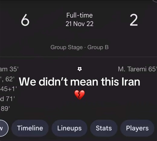 Apologies to Iran After Football Match Loss