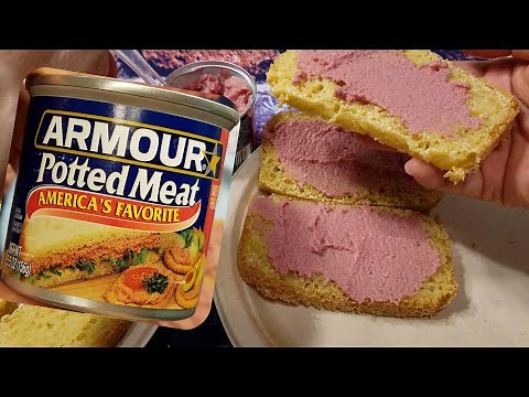 Potted Meat on Bread - spreadable canned meat