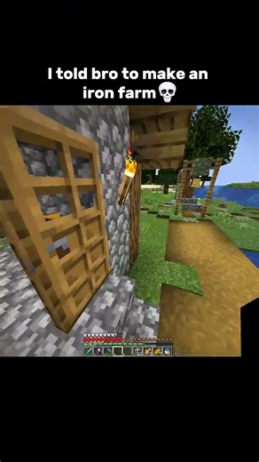 Minecraft bro is build a real iron farm💀