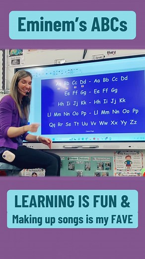 MrsSmithsCatchySongs on Instagram: "If Eminem wrote an ABC Song! An Oldie but a Goodie! I wrote this three years ago when I wanted one of my struggling students to learn letters in a new way! His favorite song was “Not Afraid” by Eminem…so I wrote an ABC Bop for him! Let me know what your child is struggling with and I will whip up a song!!"