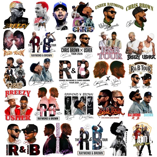 Chris Brown and Usher R&B Tour 2026 PNG Bundle, Raymond and Brown Digital Prints, Concert Poster and Shirt Design, Digital Download - Etsy