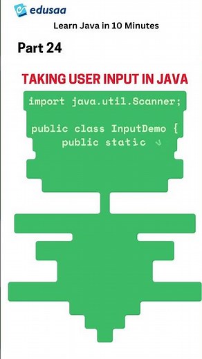 How to Take User Input in Java using Scanner Class | #edusaa | #shorts