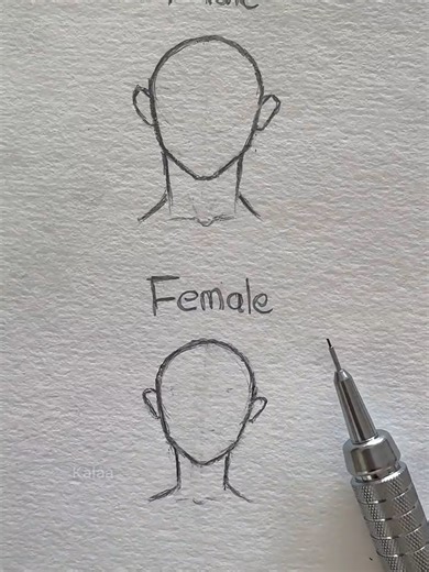 How to Draw Male and Female Heads - Easy Tutorial