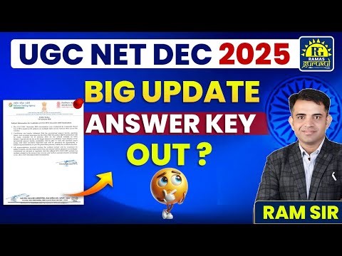 Big Update | UGC NET December 2025 Answer Key Out – Check Now | By Ram Sir