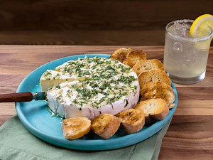 Baked Brie with Lavender Honey and Herbs