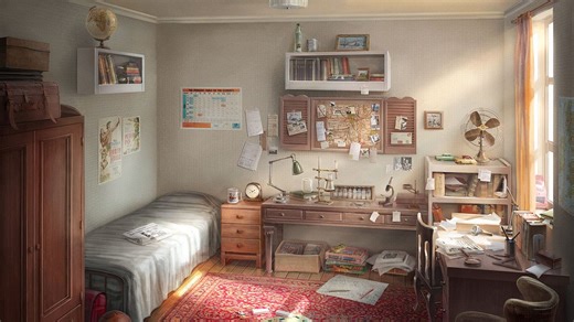 【Maya场景建模】超写实室内房间场景制作，次世代场景建模教程