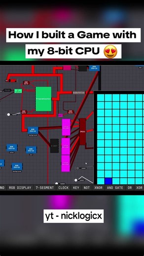 8 BIT CPU GAMING 2 #computerengineering #cpu #technology