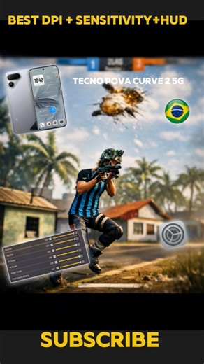 📱 TECNO POVA CURVE 2 5G || Free Fire Best Dpi + Sensitivity + Hud 🇧🇷