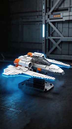 Futuristic Brick Spacecraft Display Model 🚀