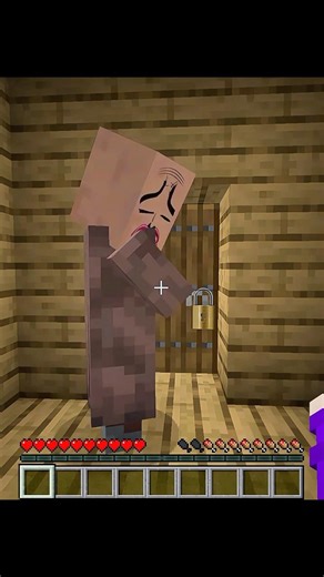 Why this Villager trapped me in his house again?🤯😶‍🌫️🥹#minecraft #shorts