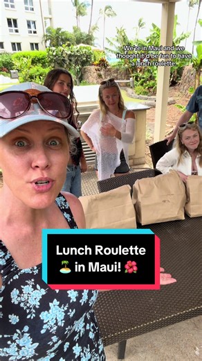 Lunch Roulette in MAUI!🏝️🌺 @LIVIA DEAN @Margaux @Brooke @Mike D #lunch #roulette #hawaii #vacay #familyfun