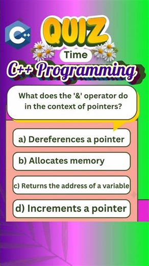C++ Programming #c++programming #c++tutorial #computerscience #c++forbeginners#mcqs #quiz #interview