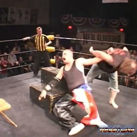 Necro Butcher Brutal POWERBOMB On Eddie Kingston On Wooden Steps! 🪵🧱 #Shorts
