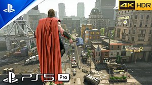 【4K】（PS5 PRO)《漫威复仇者》钢铁侠、雷神和绿巨人游戏|超现实图形[4K60FPS]