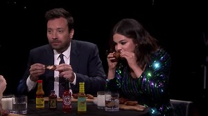 Selena Gomez and Jimmy Fallon feel the burn in a 'Hot Ones' crossover episode