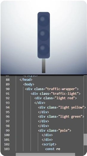 Traffic Light 🚦 using HTML CSS JavaScript | Beginner to Pro #shorts