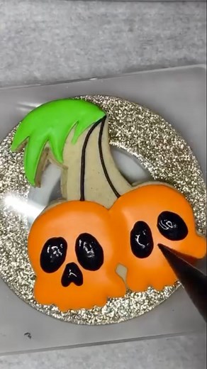 Cherry skulls for Halloween!!😍 these were from 2 years ago! I think I’ll pull out these cutters & make some of these again this year! #fblifestyle #sugarcookies #royalicing #oddlysatisfying #satisfying #fbreels #October2025 #october #Halloween #halloween2025 #spookyseason #spooky | The Flour Child cookies