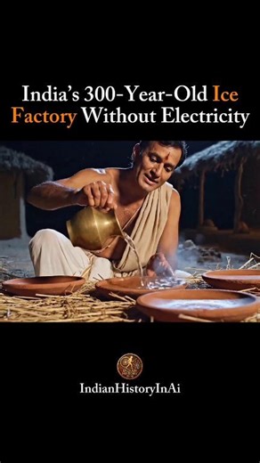 India’s 300-Year-Old Ice Factory Without Electricity 300 years ago. No electricity. No machines. Yet India made ice using pure science 🌙❄️ Ancient wisdom was far ahead of its time. Follow @IndianHistoryInAI for daily history & science reels 🇮🇳 #AncientIndia #ScienceReels #HistoryReels #IndianInnovation #IndianHistoryInAI | Ansur Rahaman