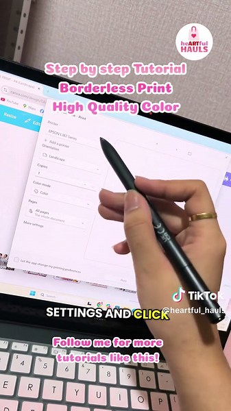 Tutorial for Borderless and High quality best print using Epson L5290 printer 🖨️🩷💖 Please do follow me for more tutorials like this 🥺🙏 #tutorial #epsonl5290 #borderless #highquality #fyppppppppppppppppppppppp
