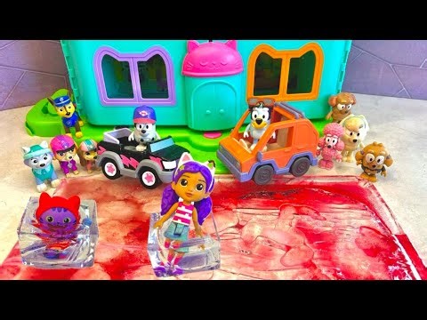 Paw Patrol, Bluey & Gabby Doll house ICE Play! 🧊