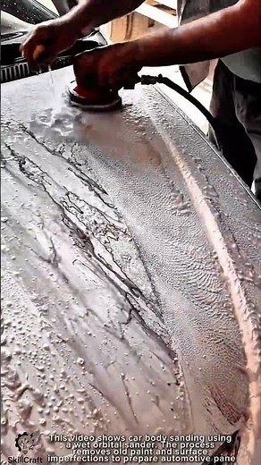 Car Body Sanding Work Tool Using Wet Orbital Sander Technique #worktool