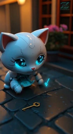 A cute robot cat showing its smart skills 😺✨ #shorts #aianimation #cute