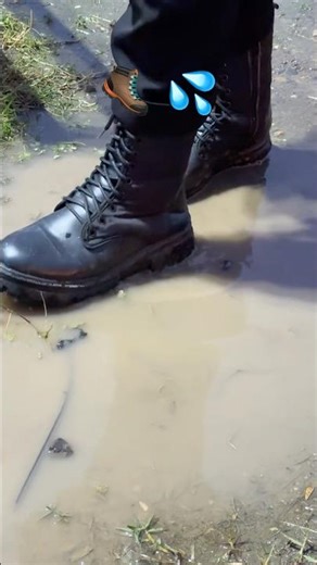 Walking on Rainy Asphalt & Jumping into a Puddle 🌧️👢#satisfyingvideo