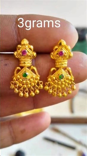 3 grams gold earrings #earringsdesign