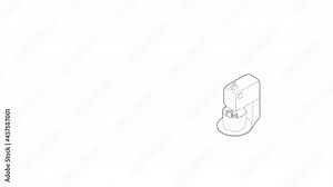 Kitchen mixer icon animation best outline object on white background