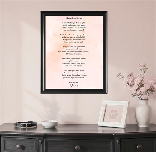 Personalized Pet Memorial Print, Rainbow Bridge Poem, Sympathy Gift - Etsy Canada
