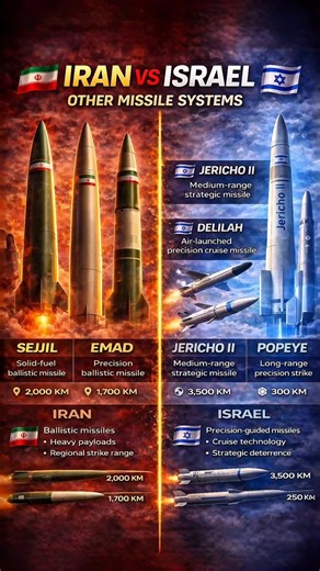 Iran vs Israel Missile Power! Fattah, Khorramshahr vs Jericho III & LORA | Military Comparison