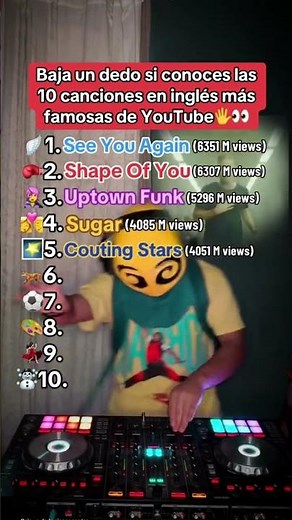 Baja un dedo si conoces las 10 canciones en inglés mas escuchadas en YouTube 🖐️😎 #shorts