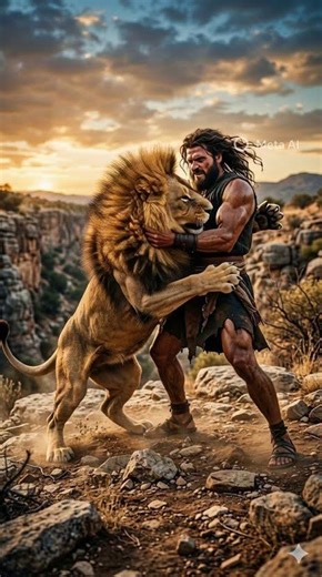 Samson kills a young lion Judges 14:5-6