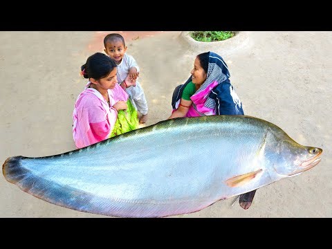 3 Kg চিতল মাছের পেটি পাতুরি | Big Size Chital fish paturi recipe | village style fishing and cooking