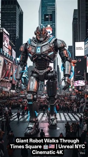 Giant Robot Walks Through Times Square 🤖🇺🇸 | Unreal NYC Cinematic 4K