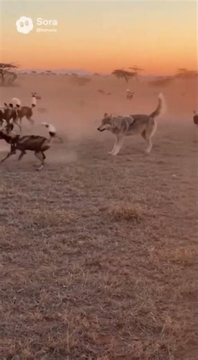 Wild Dog Pack × Wolf Pack: Group Clash on the Plains