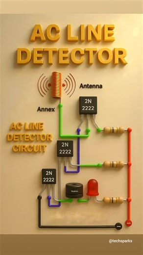 AC Line Detector Circuit Using 2N2222 Transistor | Simple AC Line Finder Project #shorts