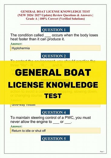 General Boat License Knowledge Test 2026 | Practice Exam Questions and Answers