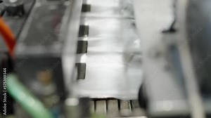 machine for cutting and packing plastic bags in the factory