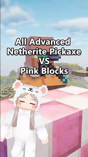 All Advanced Netherite Pickaxe VS Pink Blocks #shorts #meme #minecraft