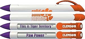 Greeting Pen Clemson University Tigers Rotating Message Pens - 4 pack (8012) Officially Licensed Collegiate Product