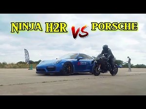 Kawasaki Ninja H2R vs Porsche Drag Race 🚀