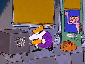 1. We Give Pink Stamps - It's late at night at Gambles Department Store. The night janitor is jauntily sweeping up when his whistling awakens the Pink Panther, who has been sleeping in the Imported Rugs department. 2. Mumbo Jumbo - The Ant's "lodge brothers" come to his rescue and ruin the Aardvark's plans. 3. Lucky Pink - A bank robber finds a horseshoe. Thinking that it's good luck, he puts it in his pocket and goes into a bank to rob it. He is immediately set upon by cops. | Pink Panther