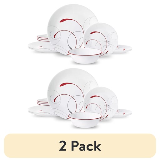 (2 pack) Corelle Splendor 12-Piece Glass Dinnerware Set (Service for 4)