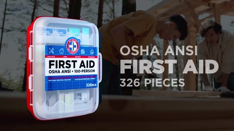 Amazon.com: Be Smart Get Prepared First Aid Kit Hard Red Case 326 Pieces Exceeds OSHA and ANSI Guidelines 100 People - Office, Home, Car, School, Emergency, Survival, Camping, Hunting and Sports (20HBC01015REV3) : Health & Household