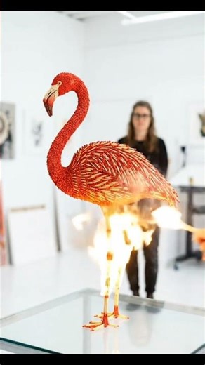 Matchstick Flamingo Burn | Satisfying Fire Art🔥 #USA #USAAudience #ViralUSA #TrendingInUSA