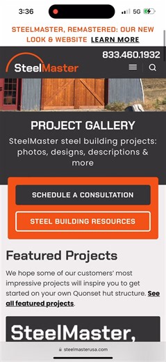 Have you checked out the project gallery on our website yet? It's an awesome tool to use to find design inspiration for your next project! It allows you to filter by state, building use, size, model, etc. to find similar projects! Check it out here: https://www.steelmasterusa.com/american-steel-buildings/ | SteelMaster Buildings